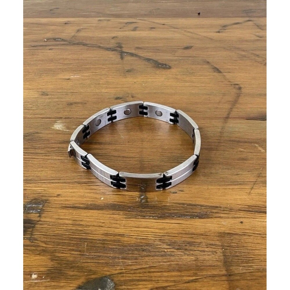 Sabona Magnetic Stainless Steel Chain Bracelet Silver Gold Tone Men